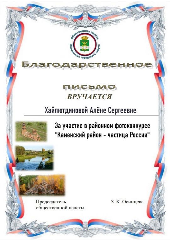 Благодарственное письмо за участие в районном фотоконкурсе Каменский район - частица России 2022.jpg